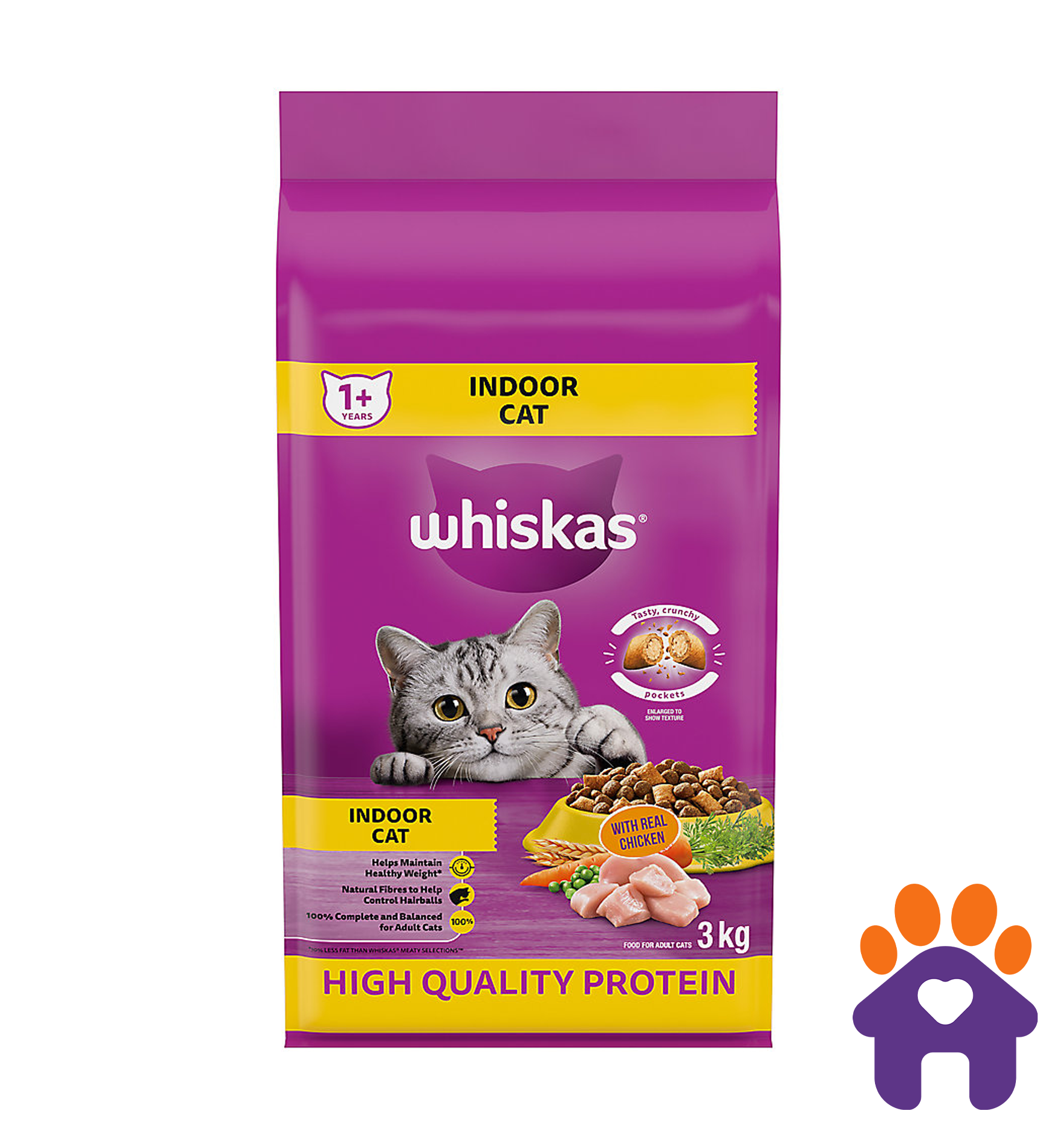 Adult Indoor Cat Dry Food with Real Chicken